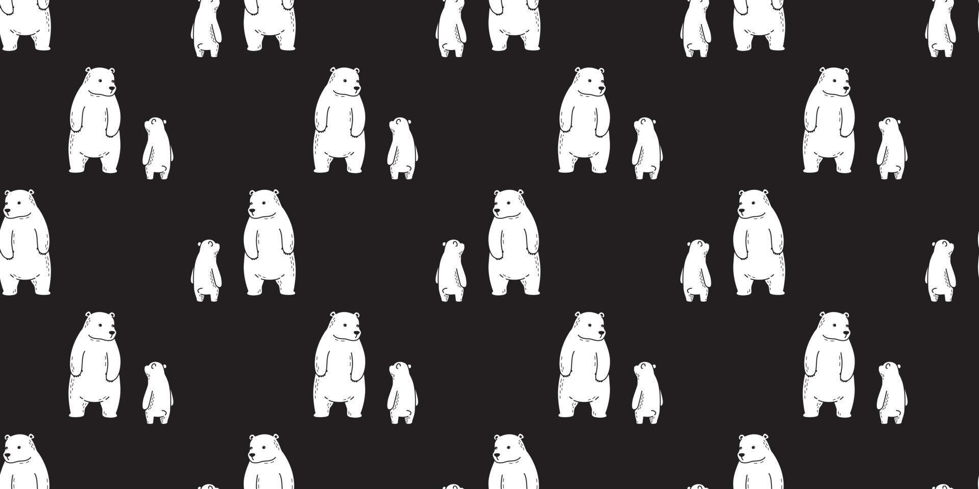 beer naadloos patroon vector polair beer behang achtergrond geïsoleerd zwart
