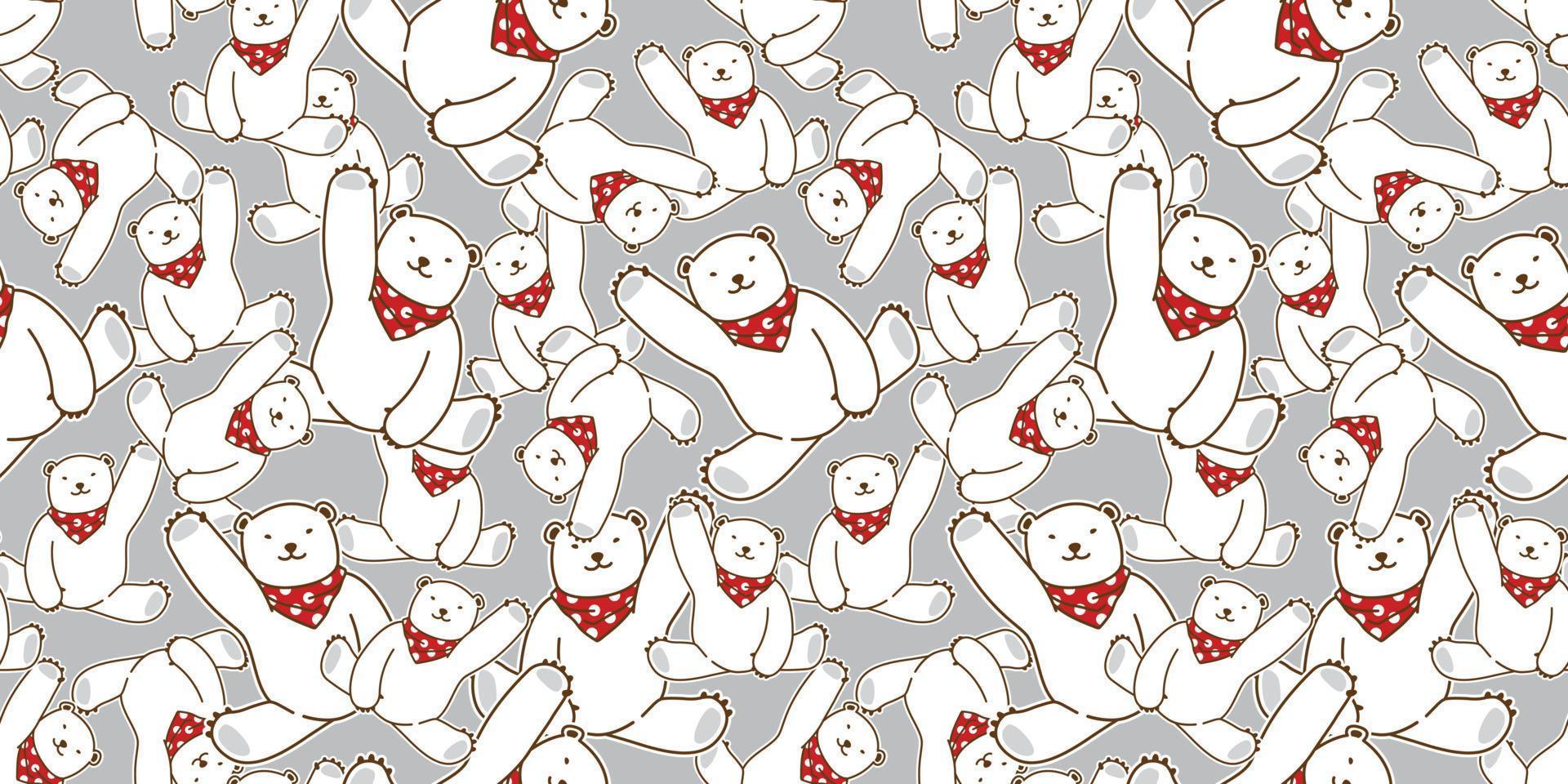 beer naadloos patroon vector polair beer rood sjaal polka punt geïsoleerd behang achtergrond