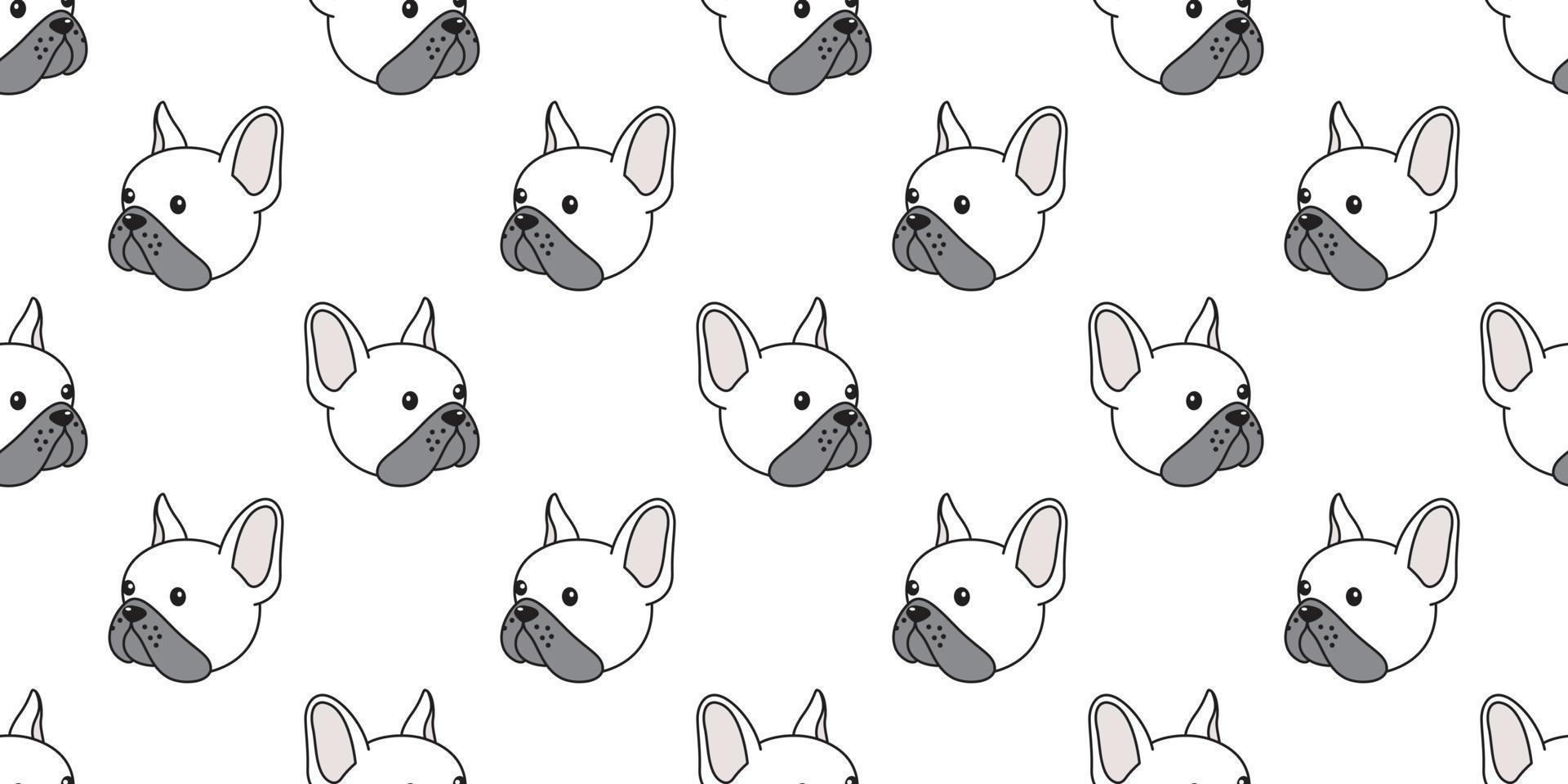 hond naadloos Frans bulldog vector patroon geïsoleerd behang achtergrond