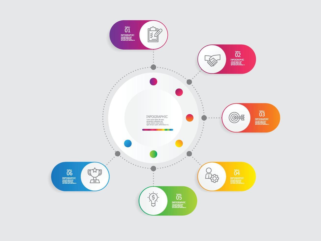 cirkel ronde stappen tijdlijn infographic element verslag doen van achtergrond vector