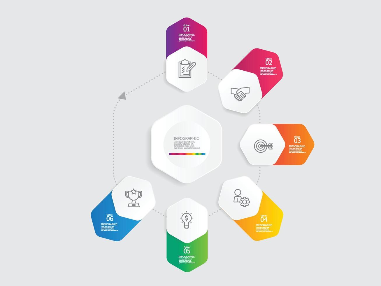 cirkel ronde stappen tijdlijn infographic element verslag doen van achtergrond vector