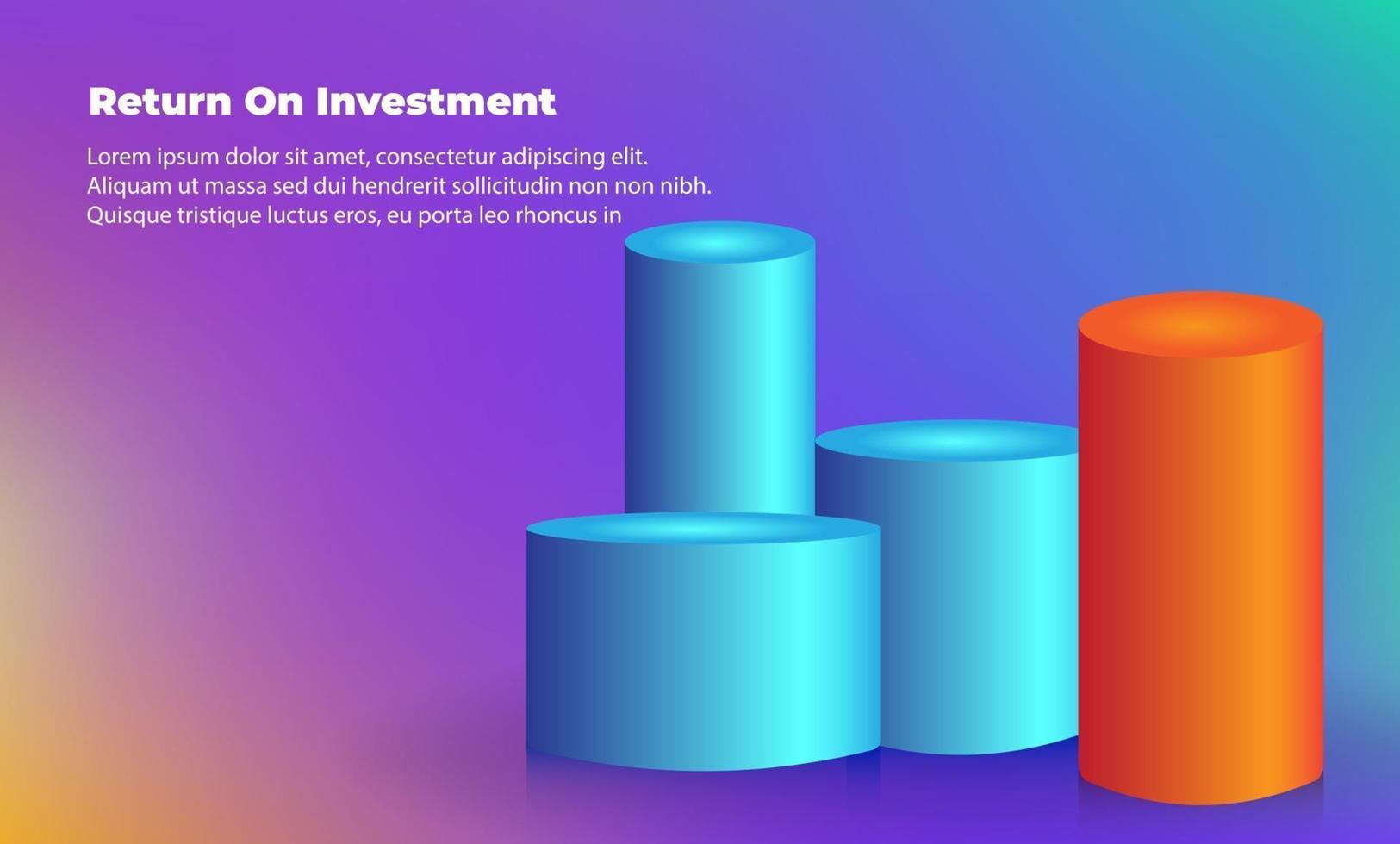 zakelijke pijl doel richting concept tot succes. rendement op investeringsrendement. toepasbaar voor promotie, omslagposter, infographic, bestemmingspagina, ui, ux, persentation, baner, sociale media geplaatst vector