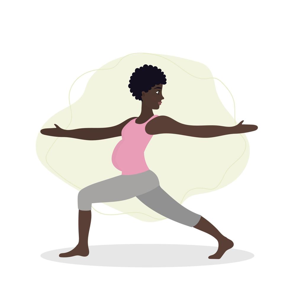 zwanger vrouw oefenen yoga. illustratie in vlak tekenfilm stijl, concept illustratie voor gezond levensstijl, sport, oefenen. vector