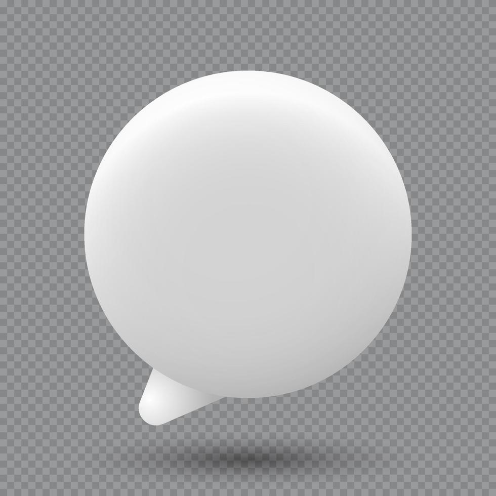 3d toespraak bubbel icoon. 3d babbelen icoon. babbelen bericht icoon. wit tekst doos. blanco wit toespraak bubbel pin. vector illustratie