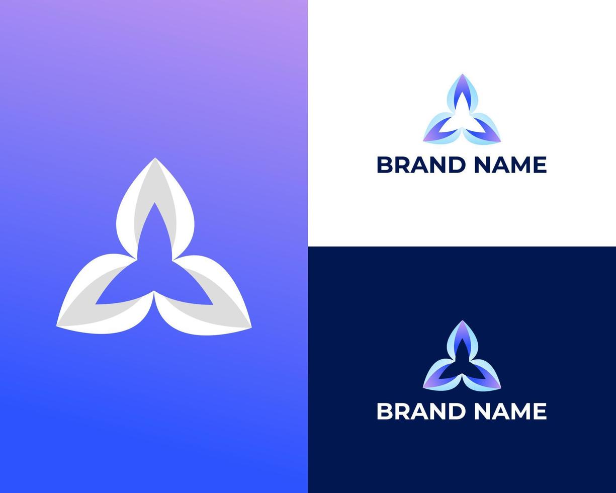 eerste brief een met blad modern logo ontwerp vector