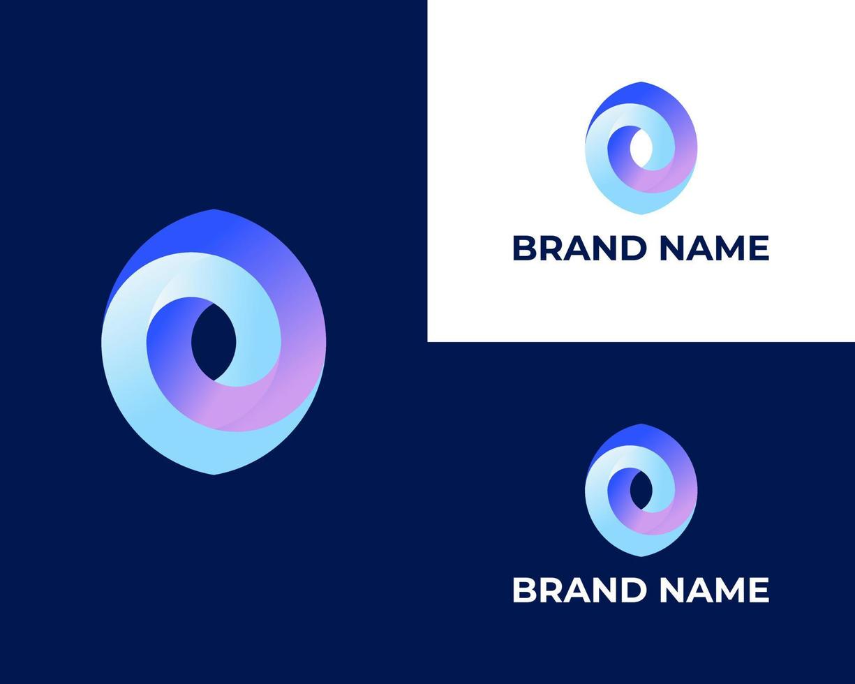 brief vo modern professioneel 3d bedrijf logo ontwerp sjabloon vector
