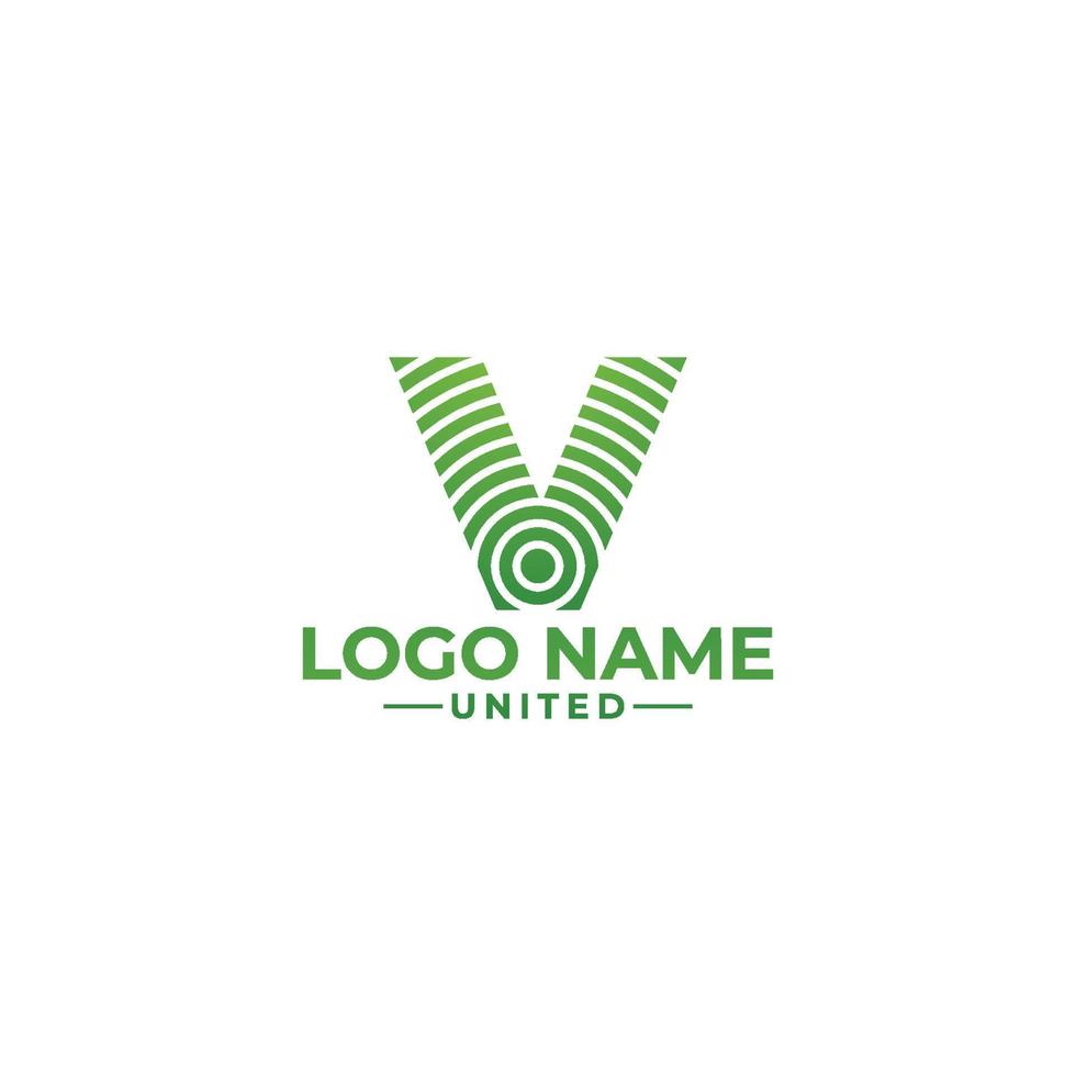 vector minimalistische brief v logo sjabloon