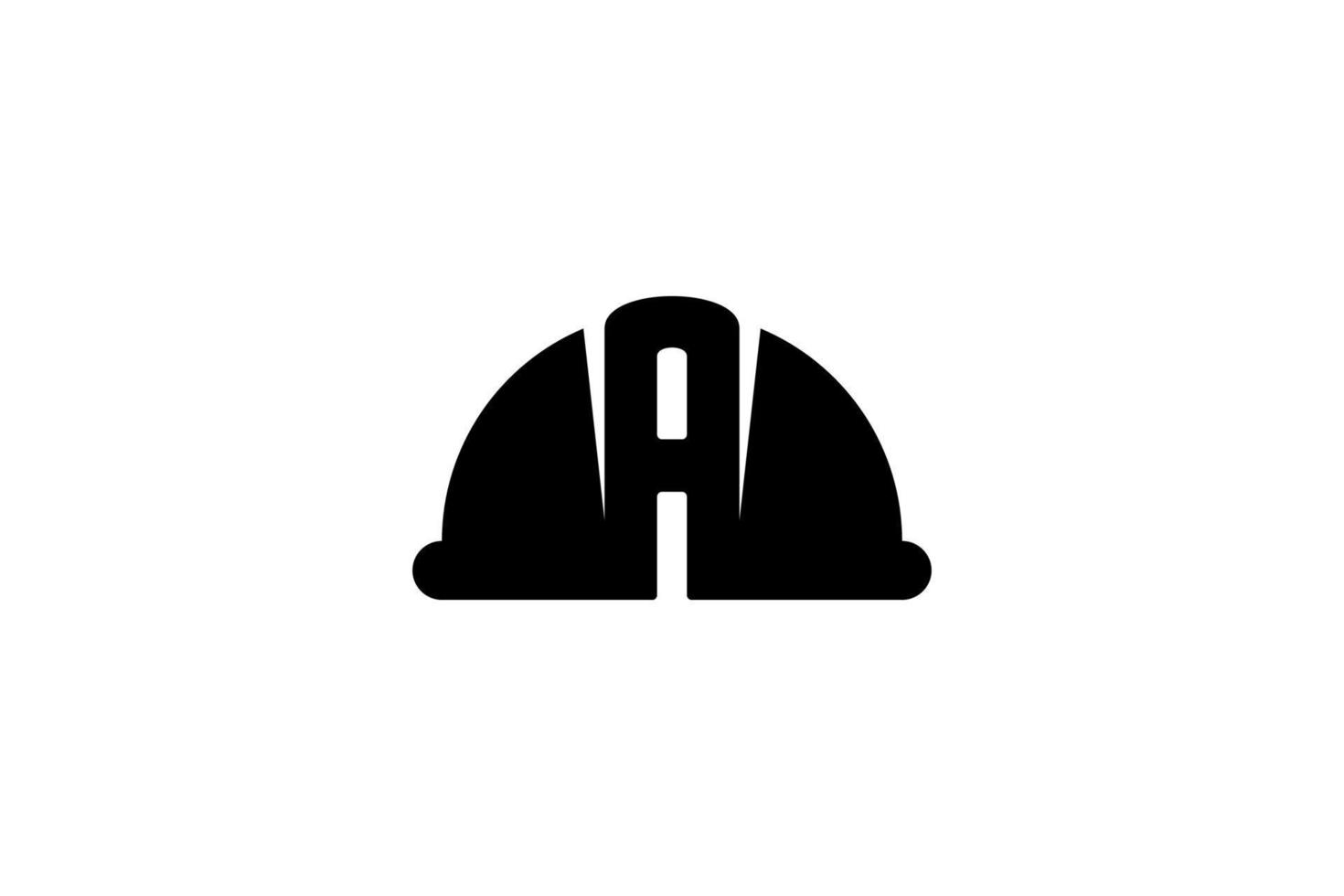 zwart wit helm bouw negatief ruimte weg logo vector