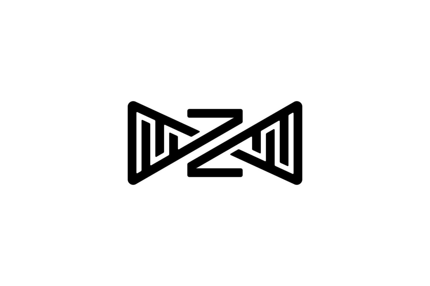zwart wit eerste brief z n m oneindigheid logo vector