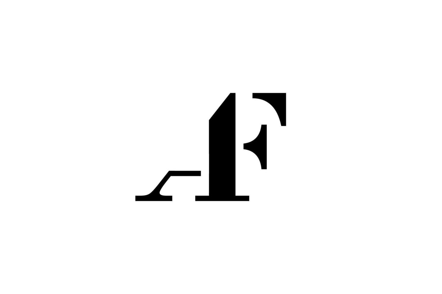 zwart wit eerste brief een f logo vector