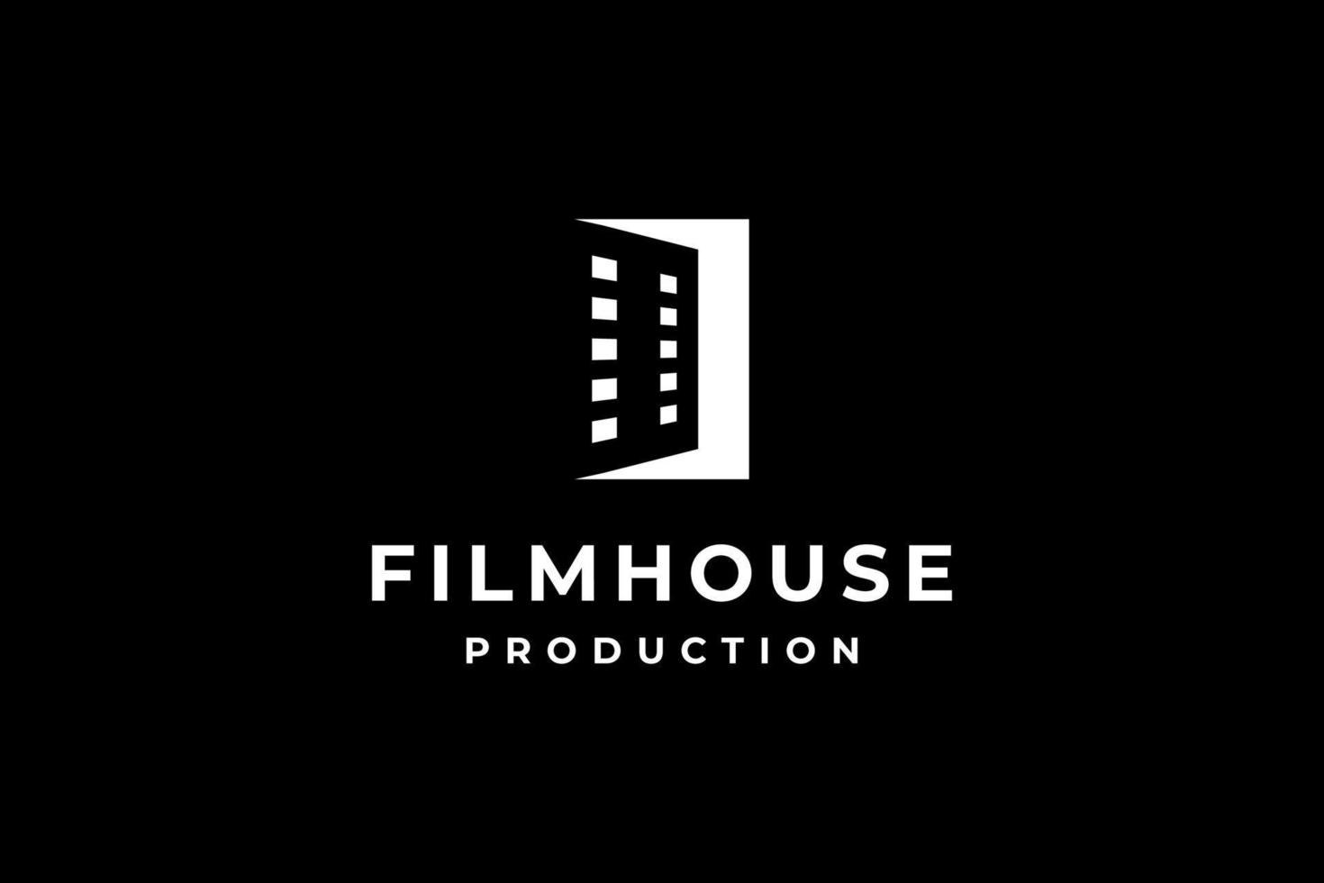 zwart wit film huis productie logo vector