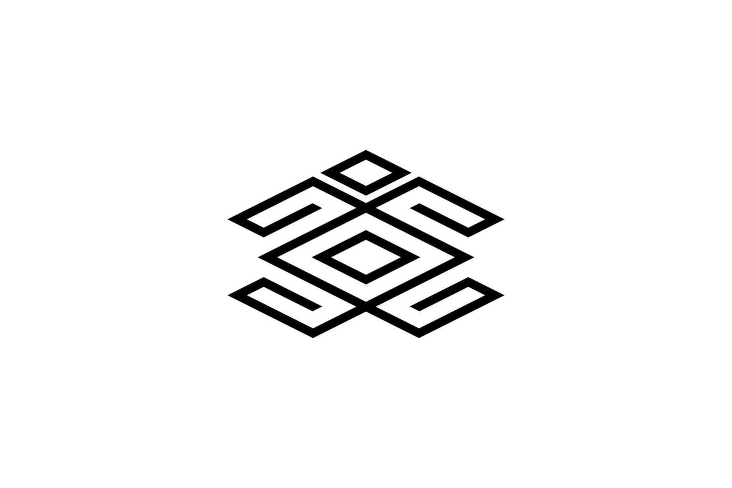 zwart wit meetkundig lijn logo vector