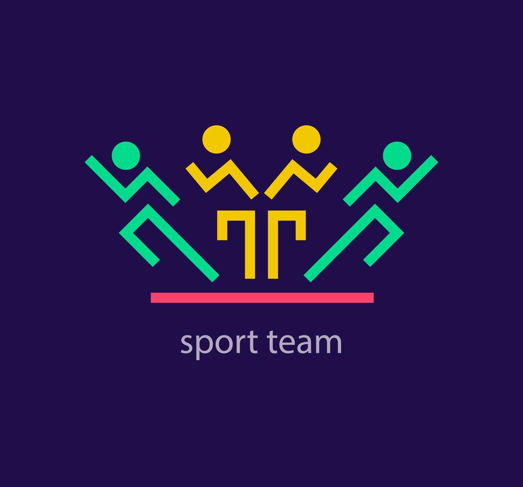 modern sport- team logo. uniek ontwerp kleur overgangen. rennen menselijk logo sjabloon. vector. vector