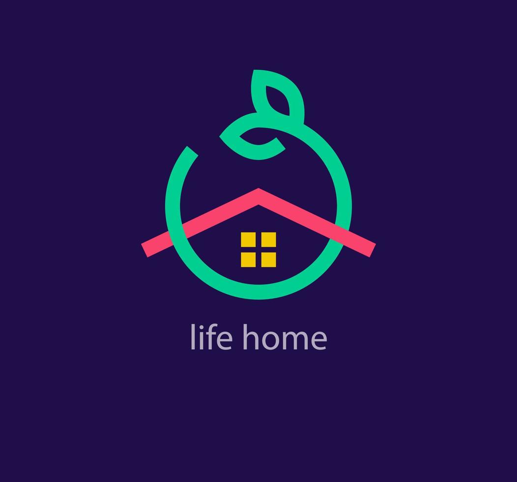 schoon energie leven huis logo. uniek kleur overgangen. leven huis fiets logo sjabloon. vector