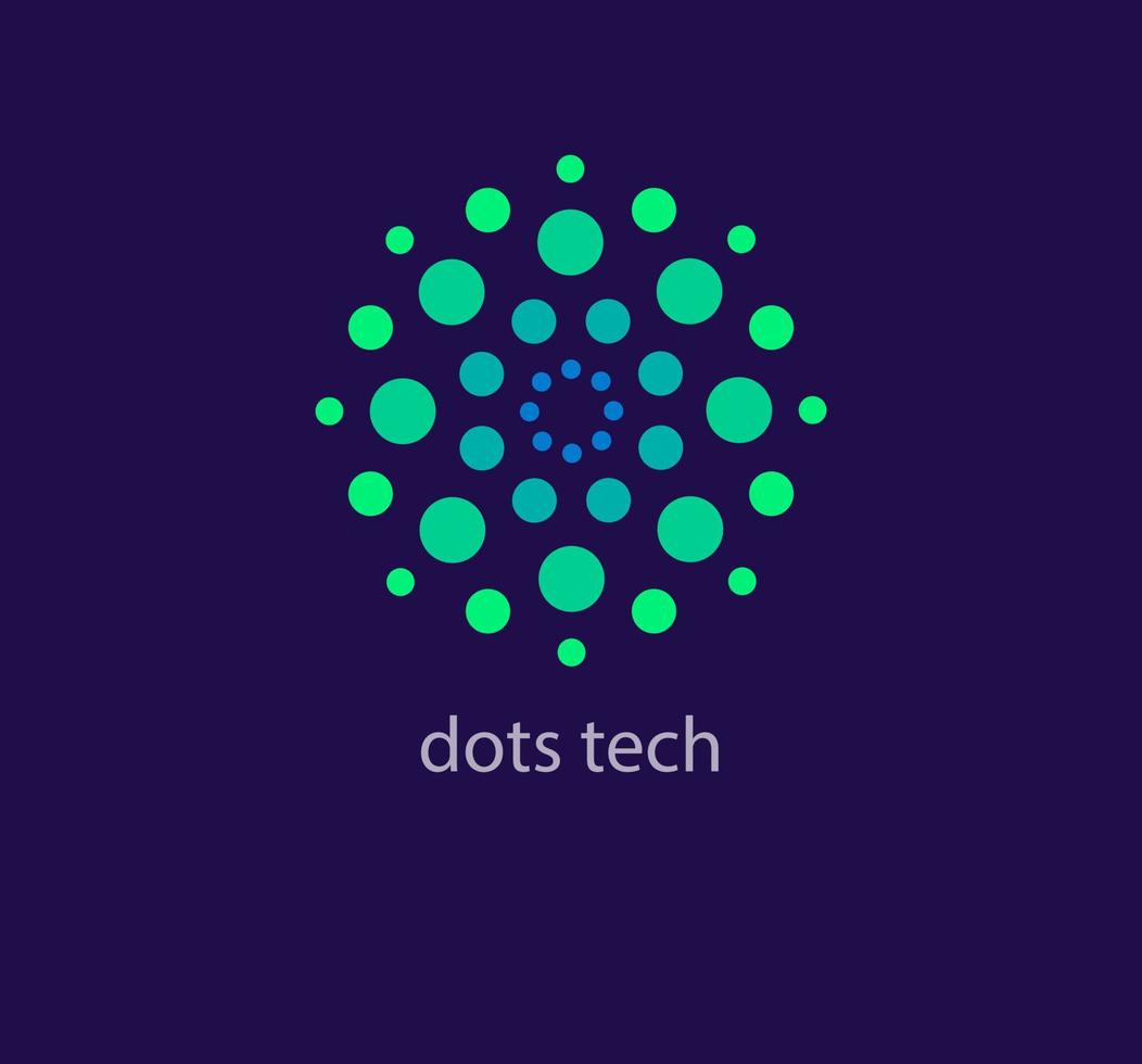 modern ronde punt technologie logo. uniek kleur overgangen. verbinding oneindigheid technologie logo sjabloon. vector