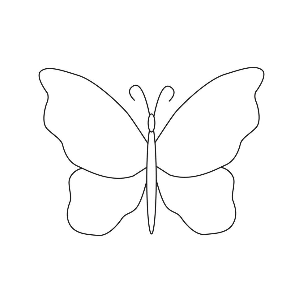 hand- getrokken vlinder illustratie. geïsoleerd Aan wit achtergrond vector