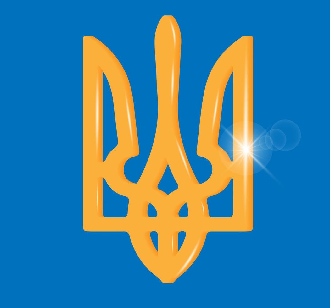 oekraïens drietand. 3d vector illustratie