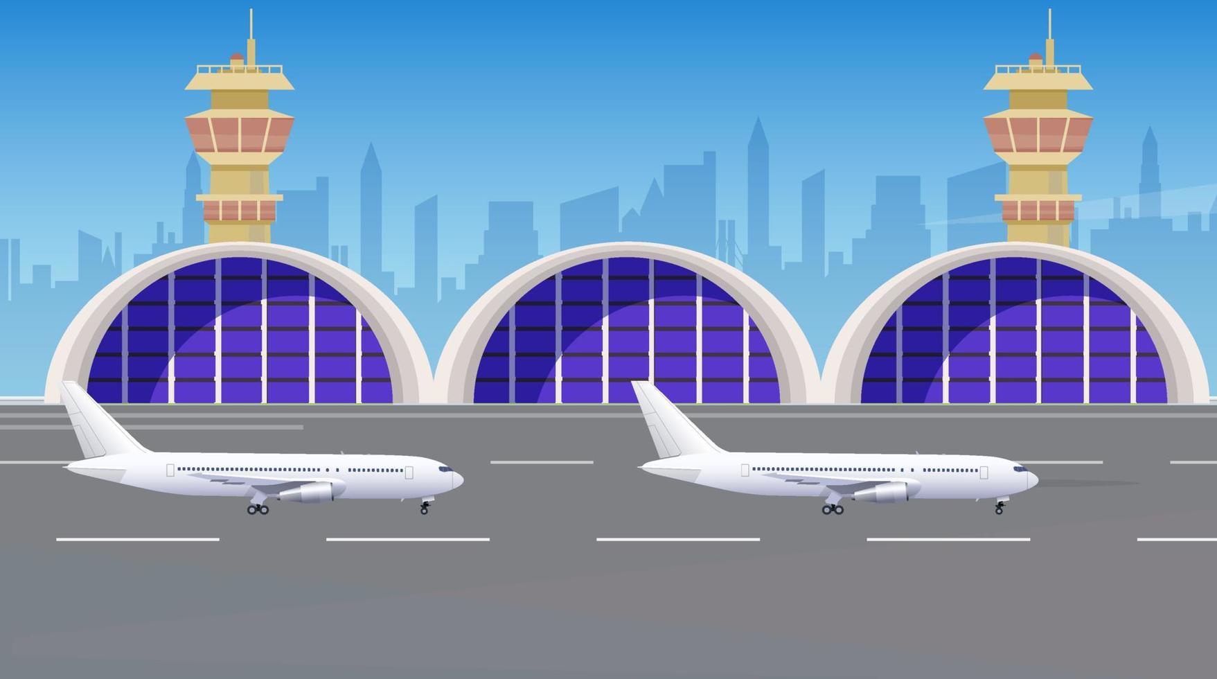 luchthaven illustratie voor tekenfilm animatie. vector