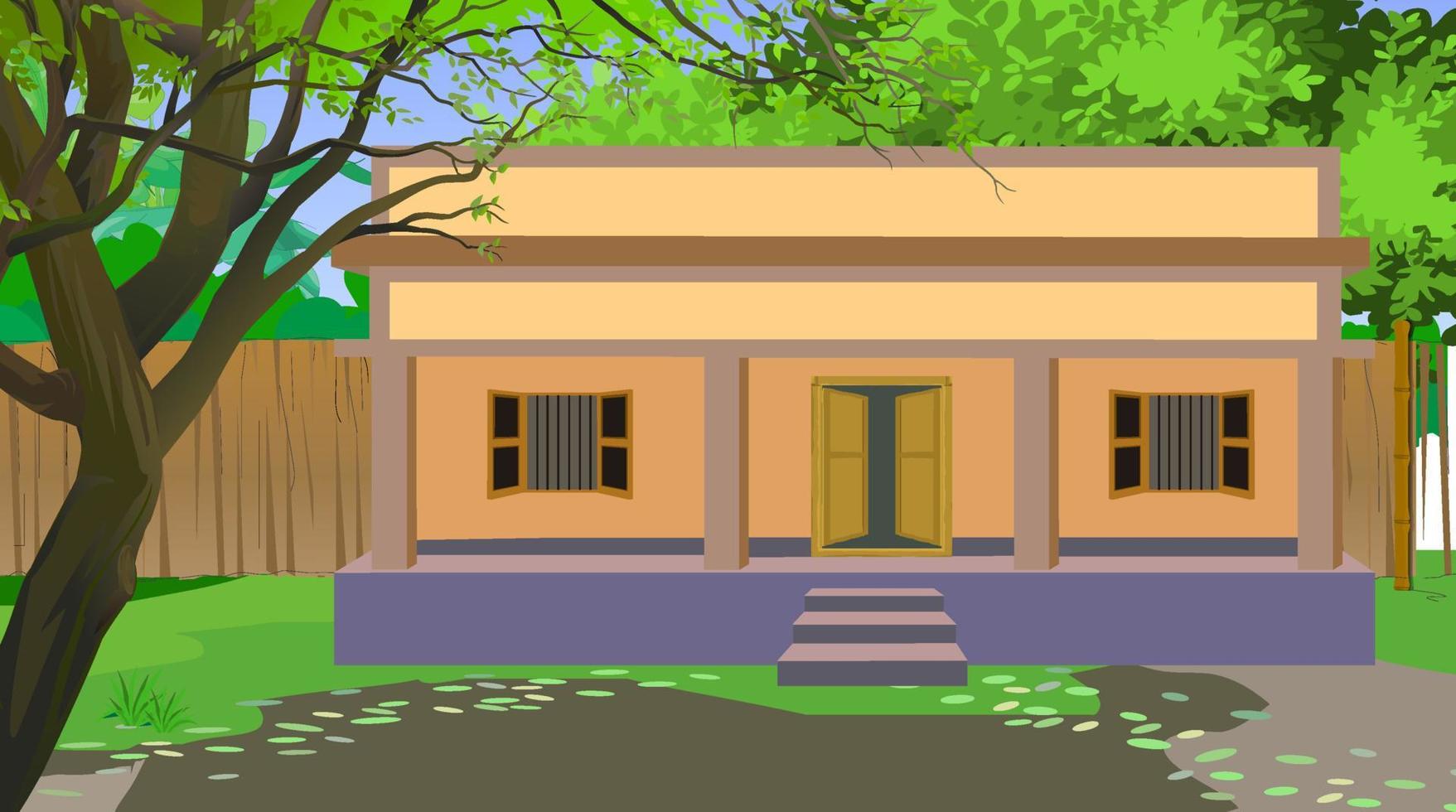 dorp boer huis voor tekenfilm animatie. vector