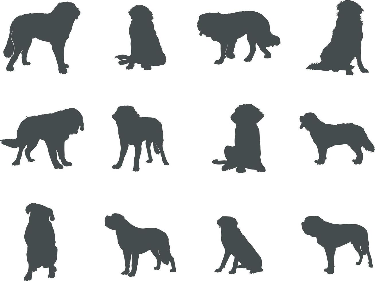 heilige Bernard hond silhouet, heilige Bernard silhouetten, heilige Bernard Svg, heilige Bernard vector