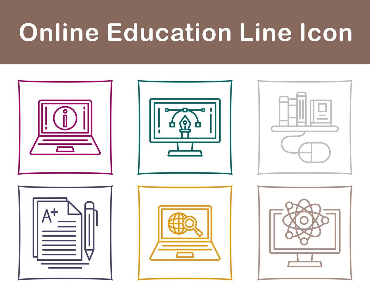 online onderwijs vector icoon reeks