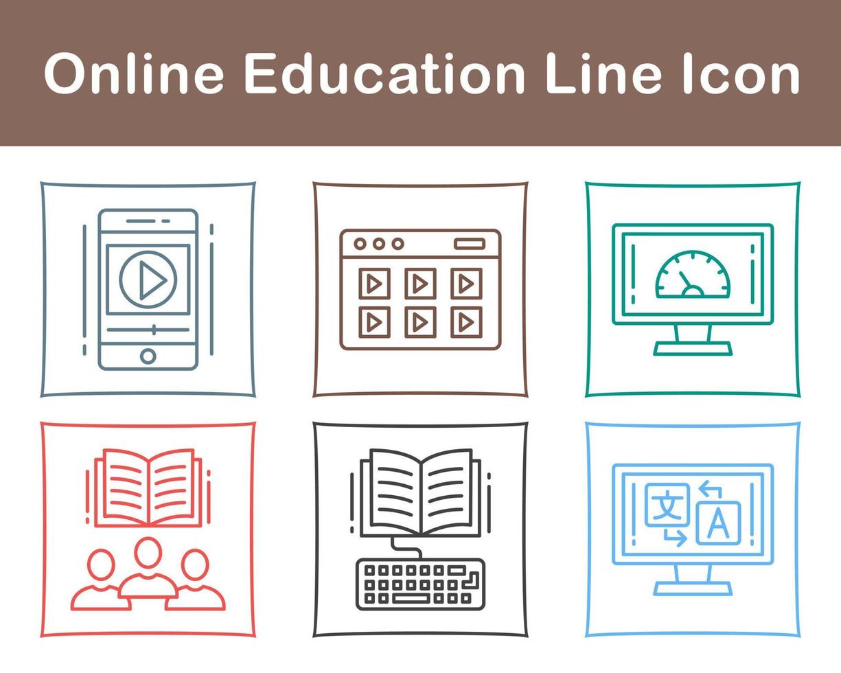 online onderwijs vector icoon reeks