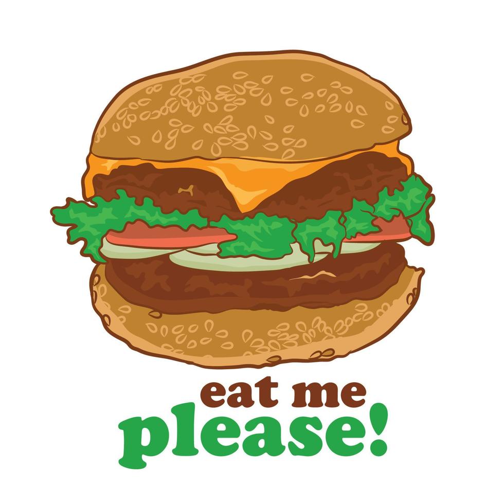 hamburger vector illustratie ontwerp, perfect voor cafe poster, t overhemd en muur decor ontwerp