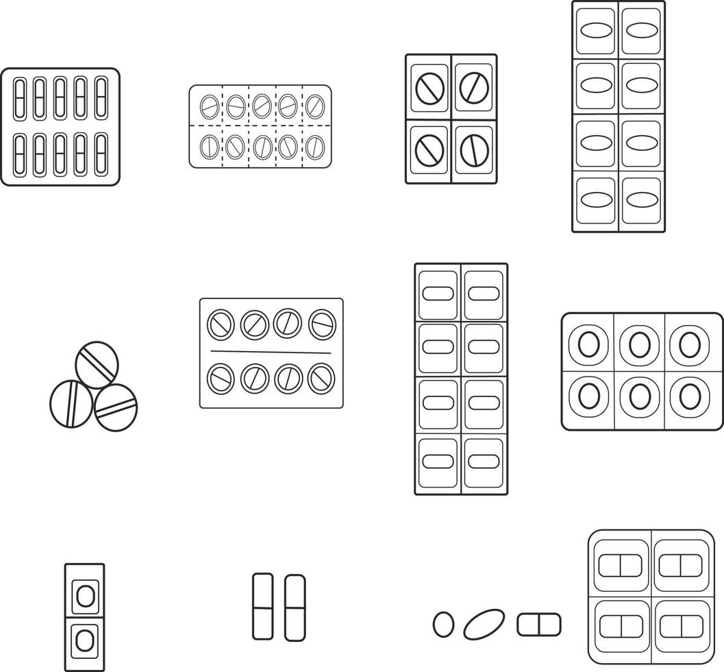 medisch pictogrammen set. anti biotisch, apotheek icoon medisch en anti biotica vector