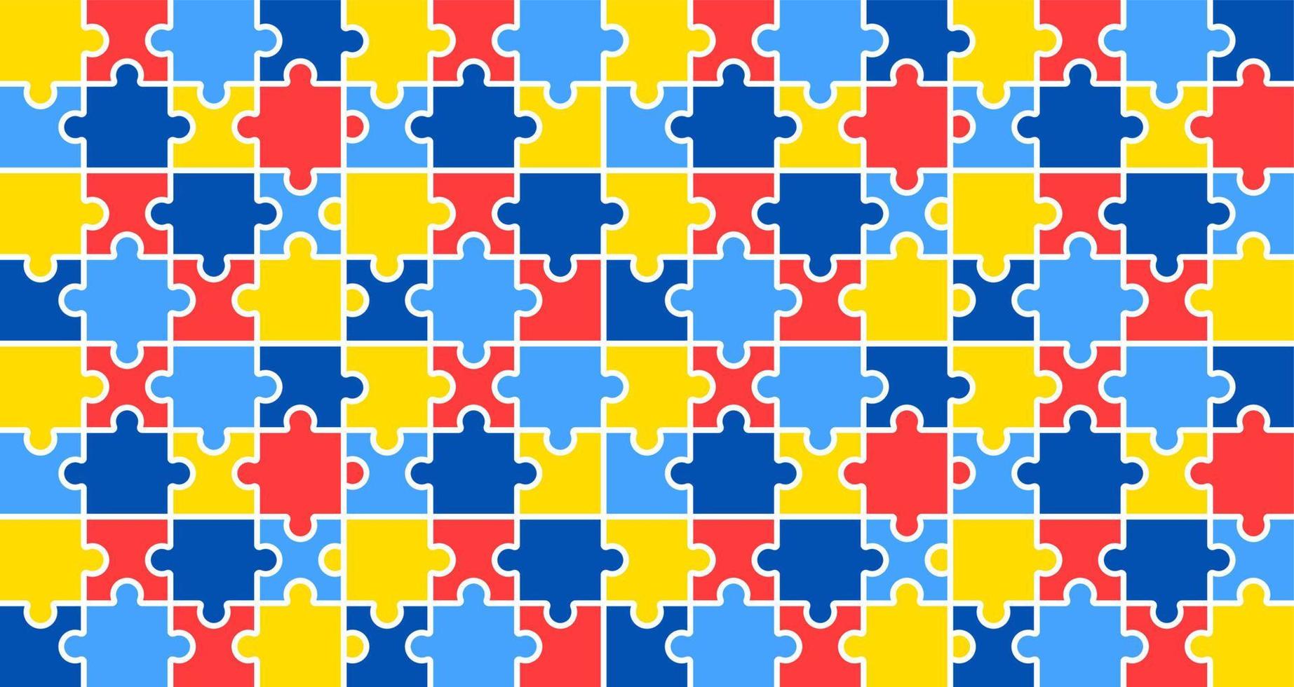 wereld autisme bewustzijn dag puzzel patroon achtergrond sjabloon. wereld autisme dag kleurrijk puzzel vector spandoek. symbool van autisme. autisme Gezondheid zorg medisch vlak achtergrond van april 02 viering.