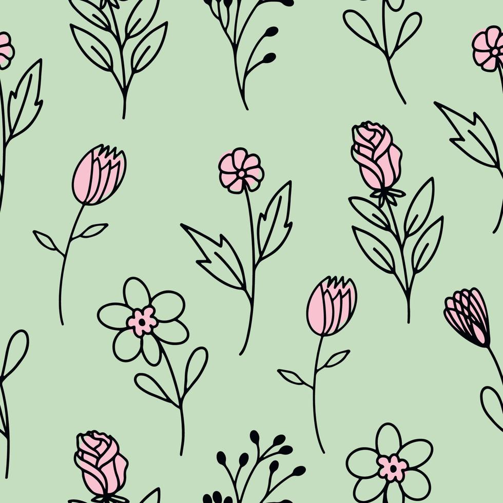 naadloos patroon met de beeld van voorjaar bloemen. vector illustratie