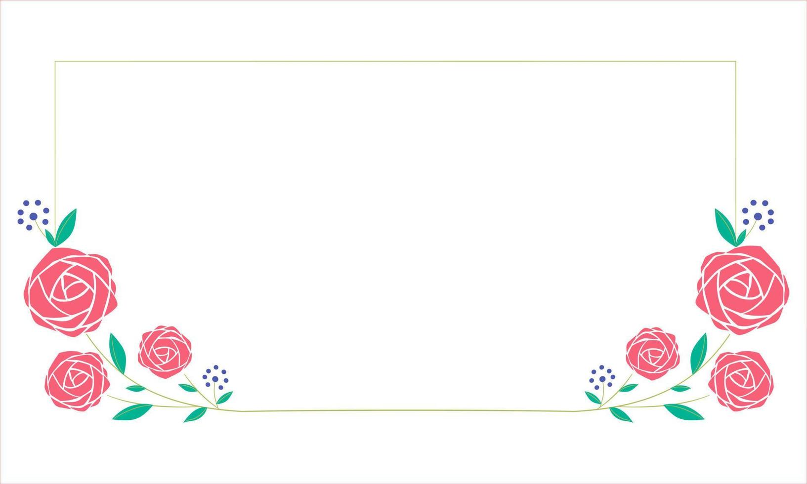 reeks een bloemen grens met een krans van groen bladeren en roze bloemen voor een bruiloft kaart, een groet kaart, of decoratief kunstwerk. vector