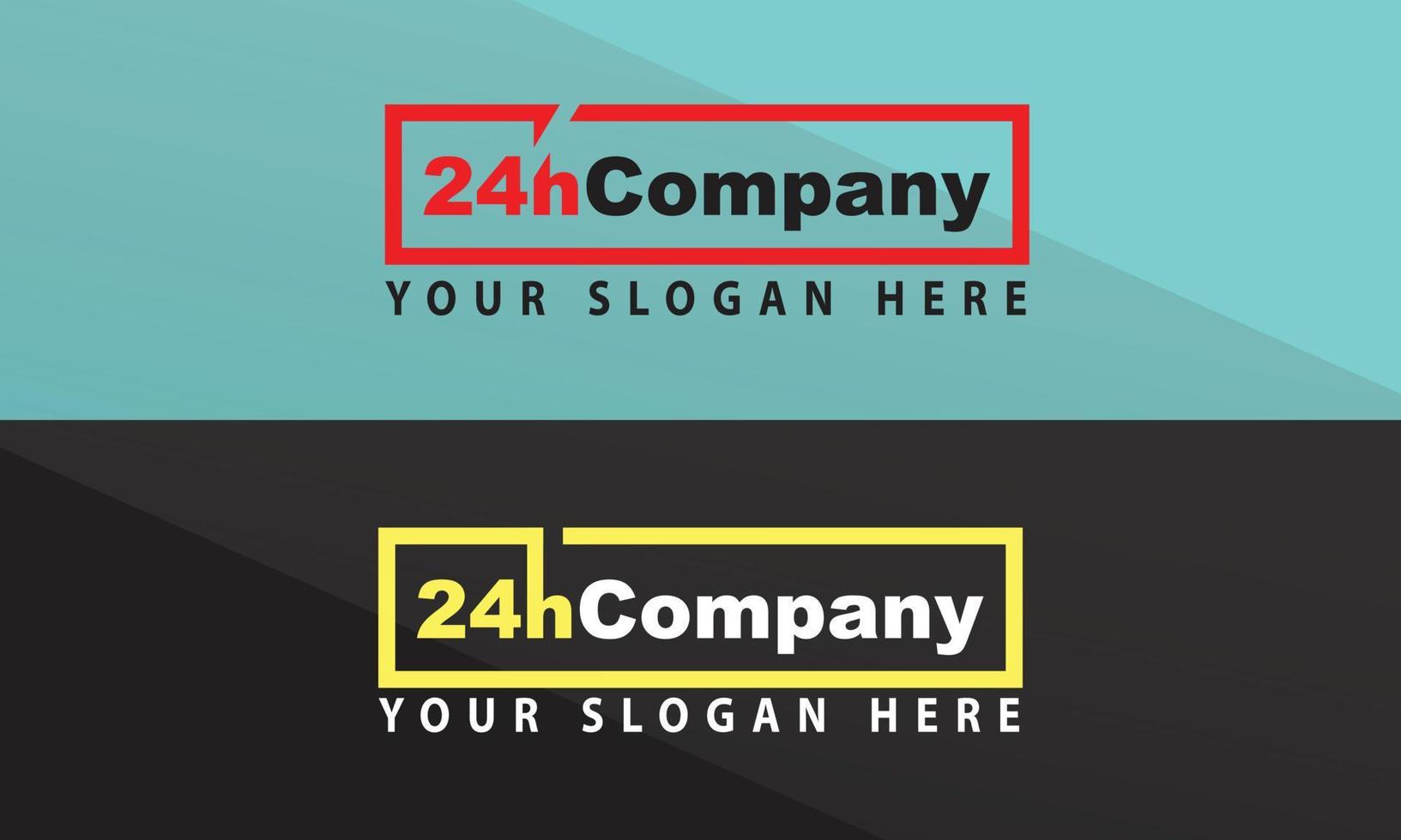 24 h bedrijf logo, logo set, bedrijf icoon vector
