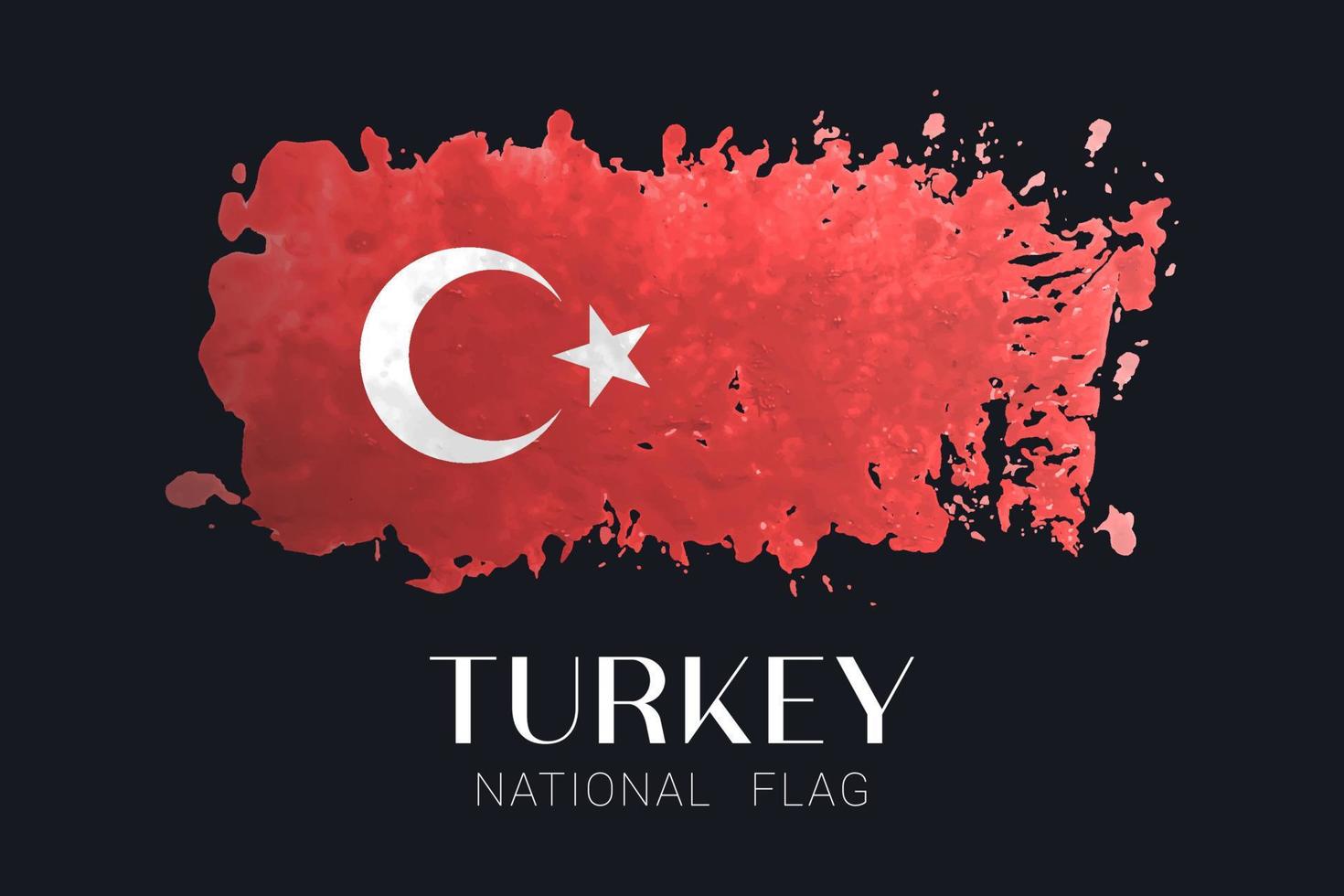 nationaal vlag van kalkoen Aan een donker achtergrond vector