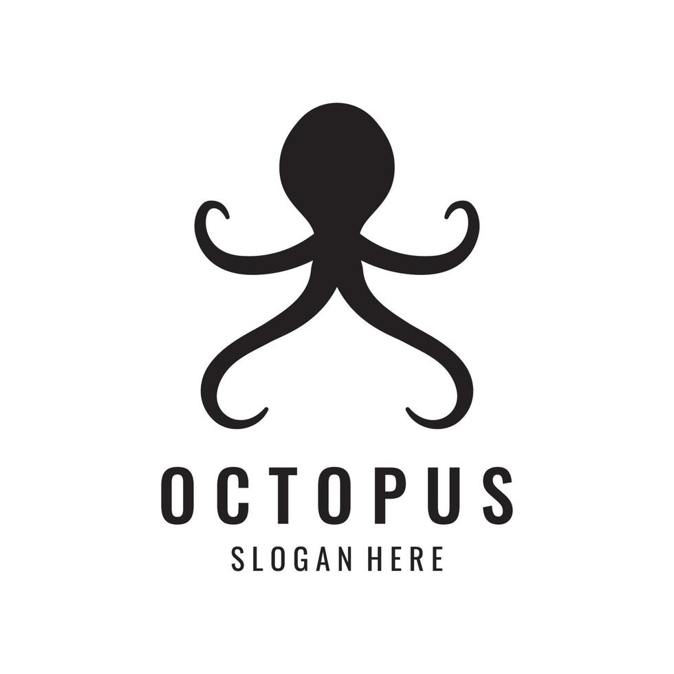 zee Octopus of kraken hipster logo creatief sjabloon geïsoleerd Aan achtergrond. vector