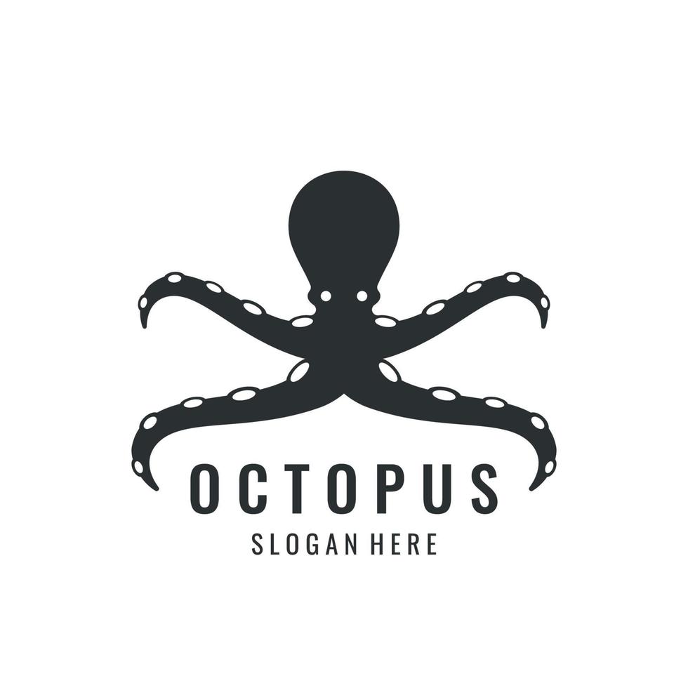 zee Octopus of kraken hipster logo creatief sjabloon geïsoleerd Aan achtergrond. vector