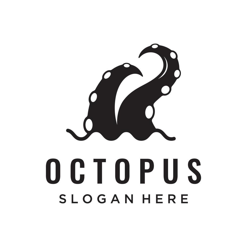 zee Octopus of kraken hipster logo creatief sjabloon geïsoleerd Aan achtergrond. vector