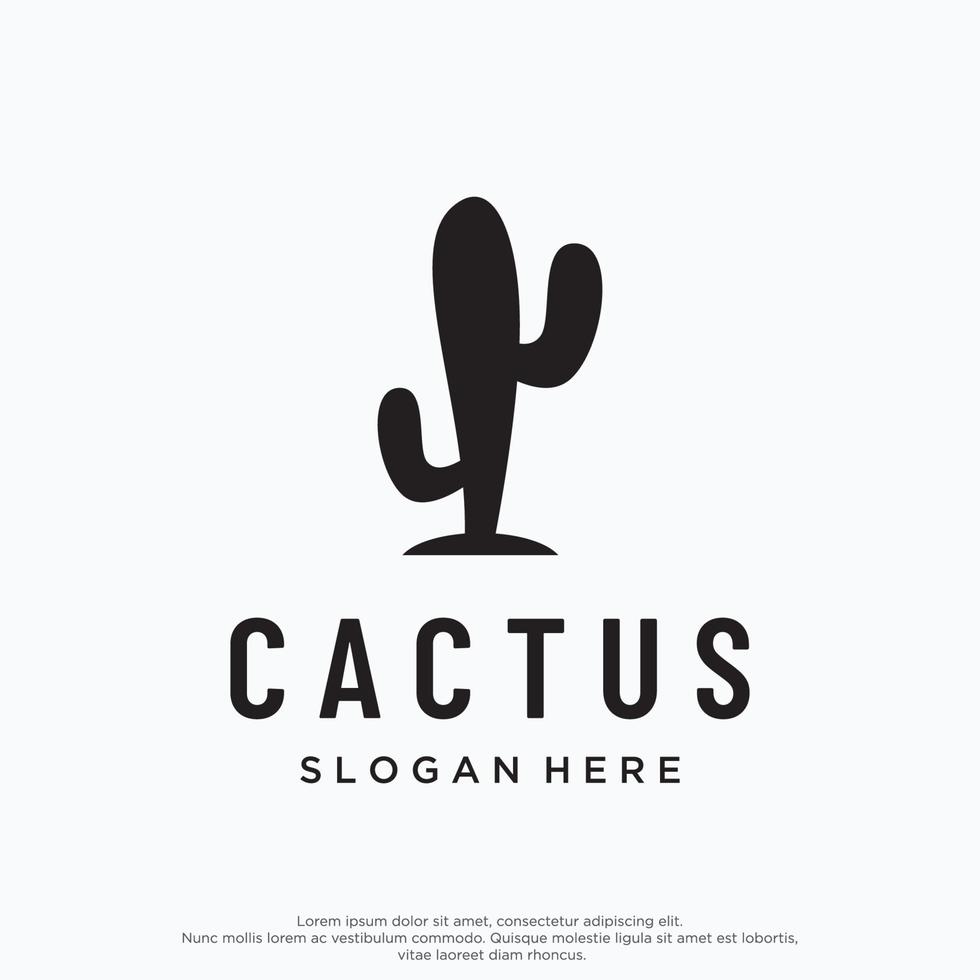 wijnoogst natuurlijk cactus boom fabriek logo sjabloon ontwerp, woestijn fabriek met bewerkbare vector illustratie.