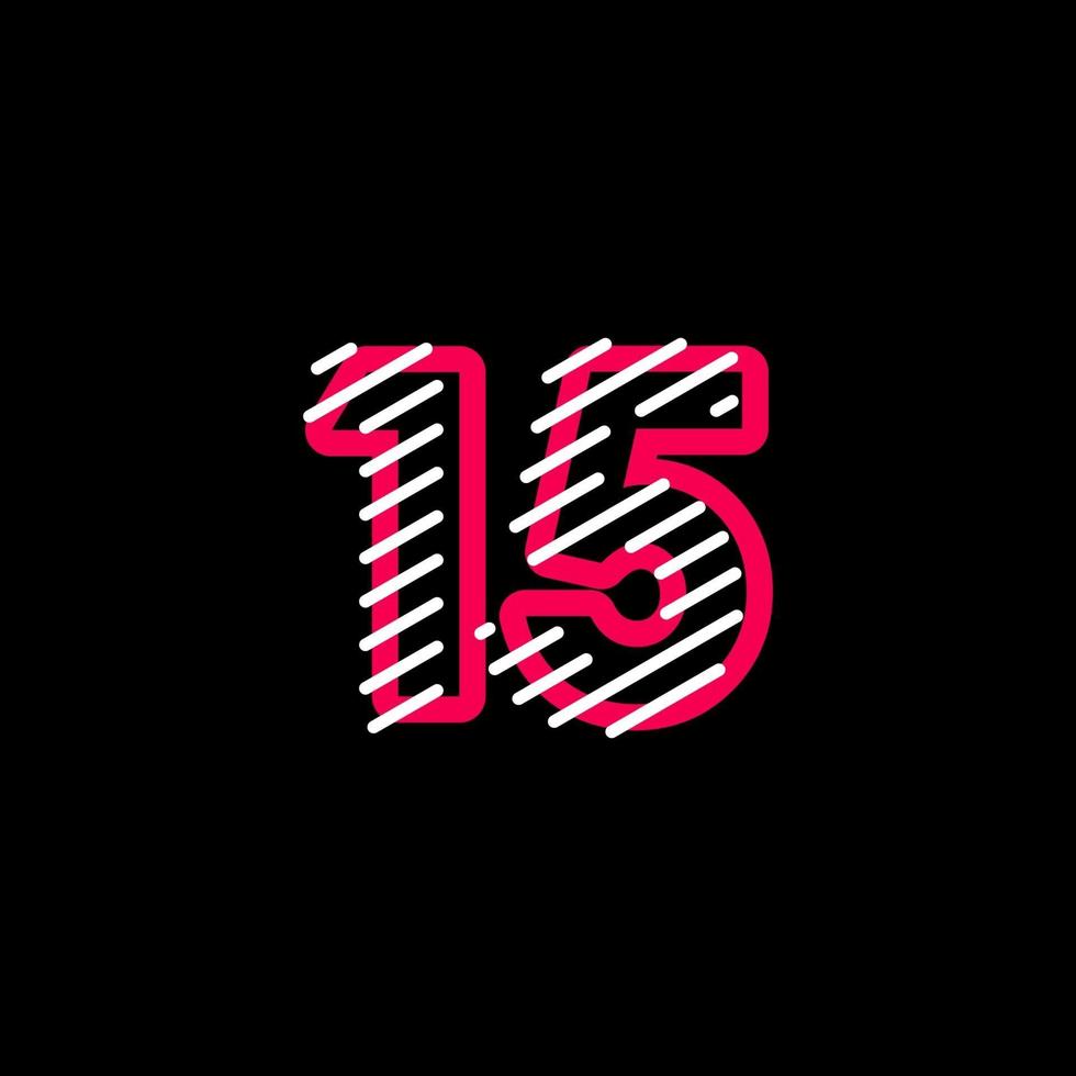 15 jaar verjaardag lijn ontwerp logo sjabloon vectorillustratie vector