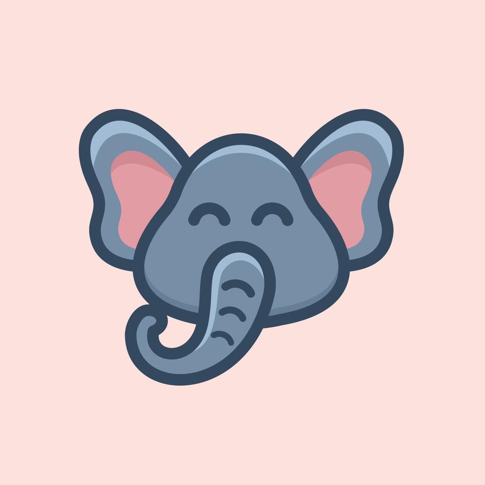 schattig hoofd olifant logo vector