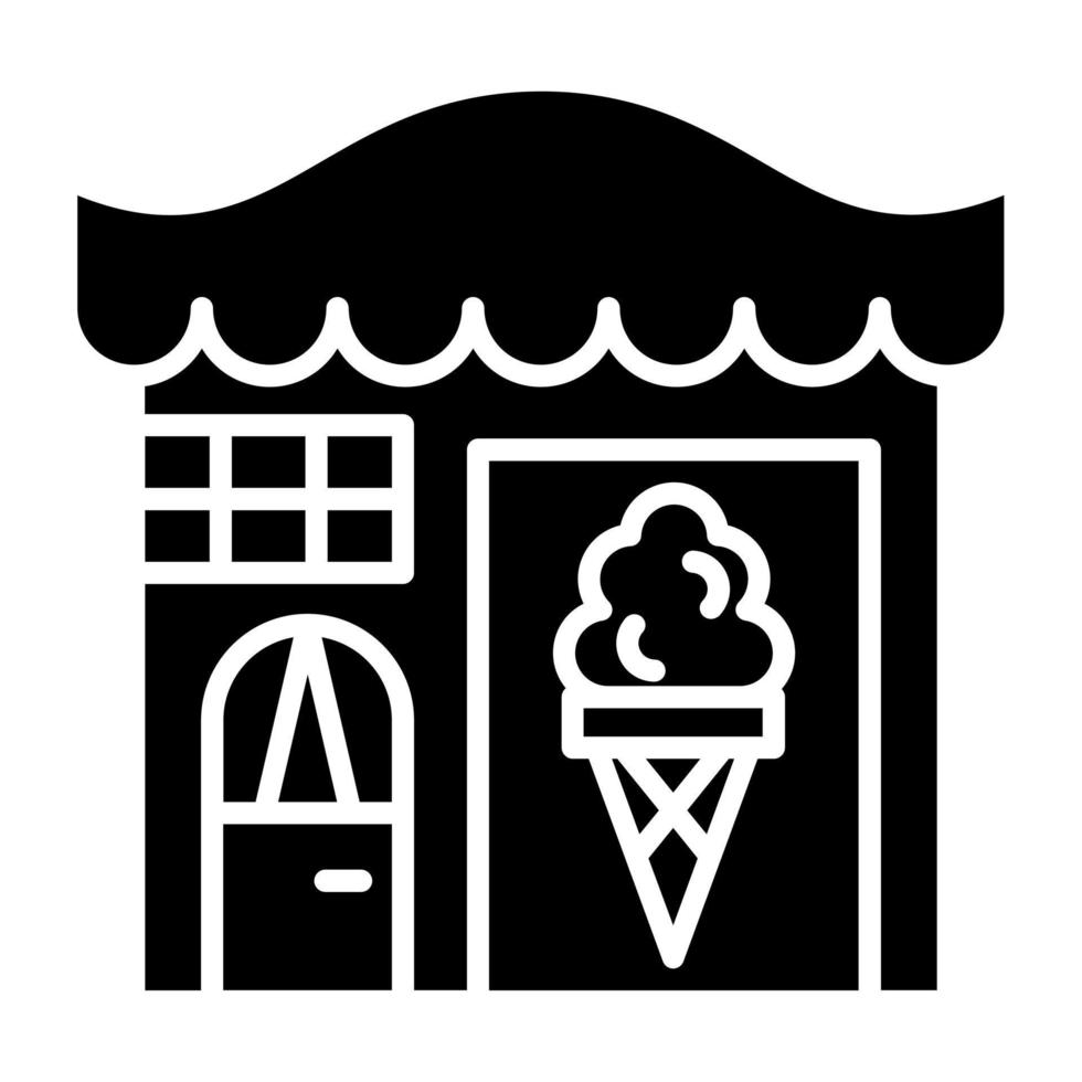 ijsje winkel icoon stijl vector