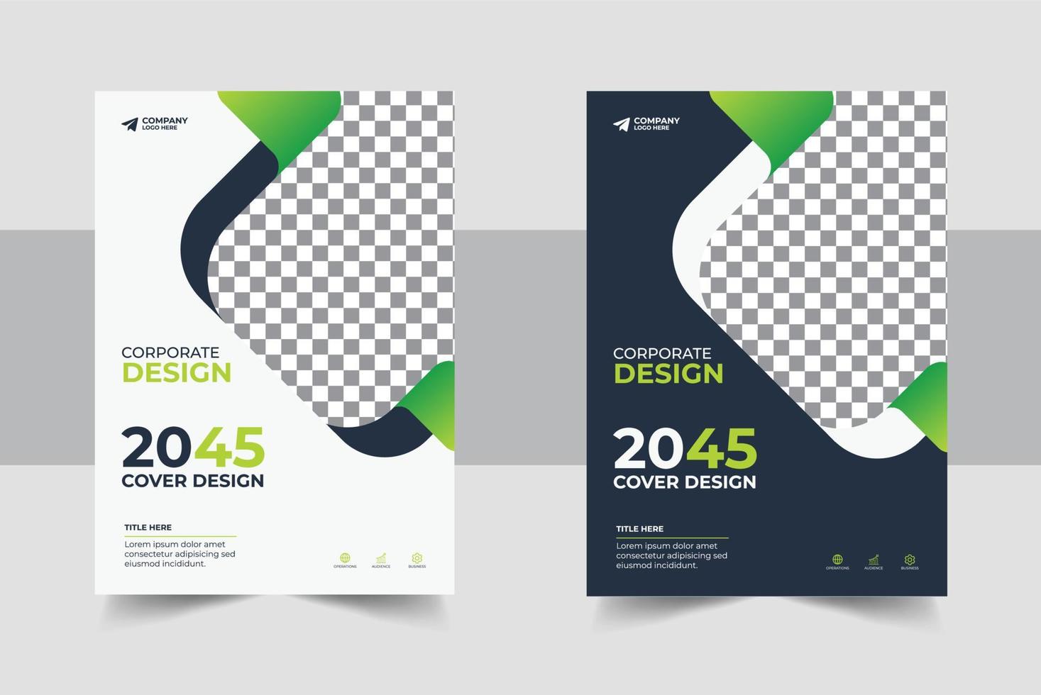 zakelijke boekomslag ontwerpsjabloon in a4. kan worden aangepast aan brochure, jaarverslag, tijdschrift, poster, bedrijfspresentatie, portfolio, flyer, vouw, banner, website vector