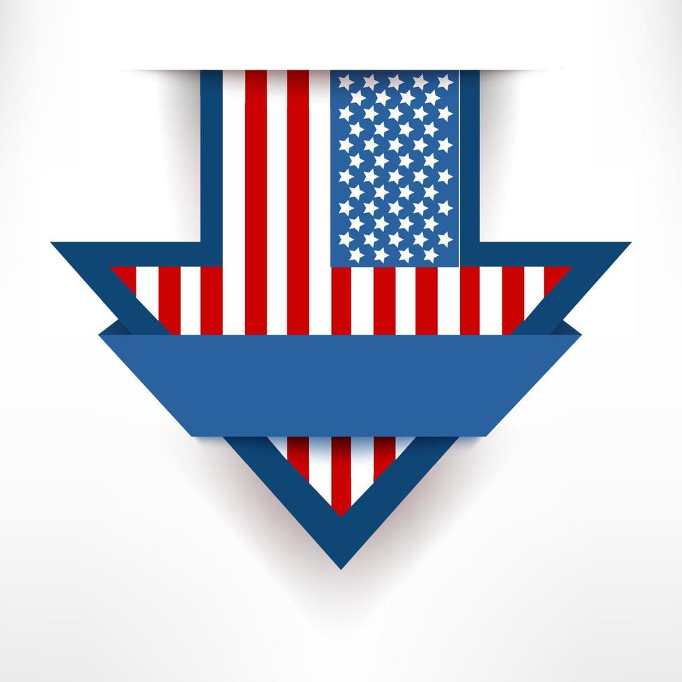 vakantie pijl Amerikaans vlag etiket hangende Aan de muur, vector illustratie
