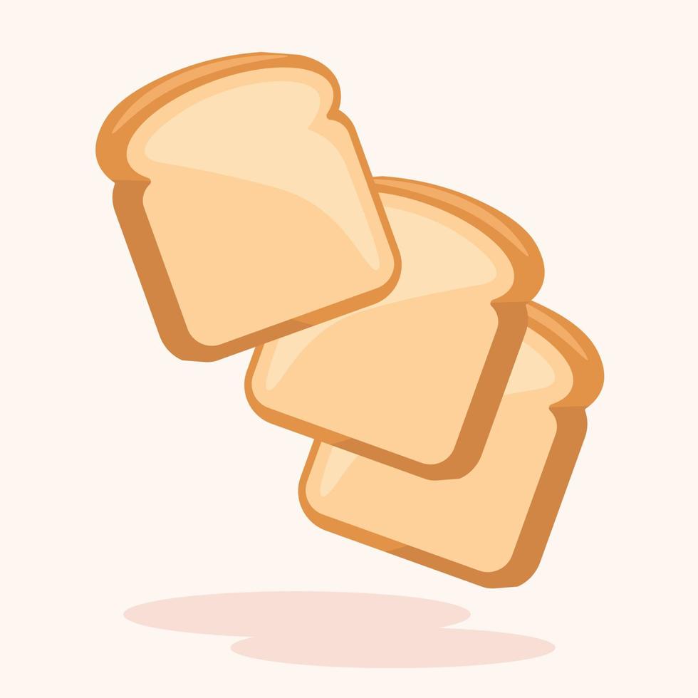 plakjes van wit brood bakkerij vector illustratie