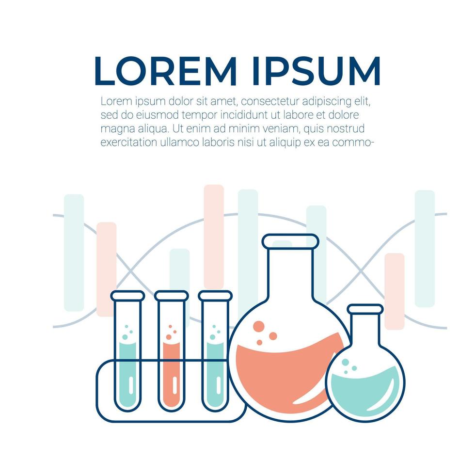 chemisch ervaring in de laboratorium. wetenschappelijk experiment, Onderzoek. vlak vector illustratie