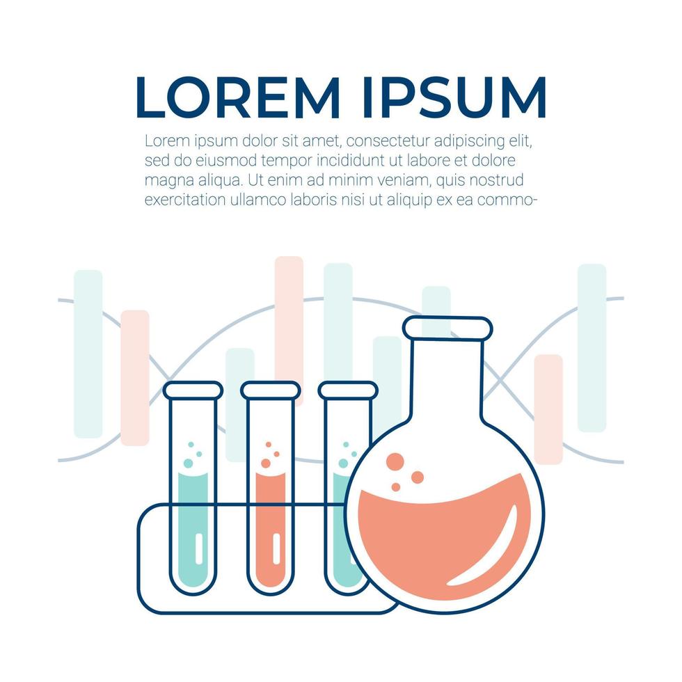 chemisch ervaring in de laboratorium. wetenschappelijk experiment, Onderzoek. vlak vector illustratie