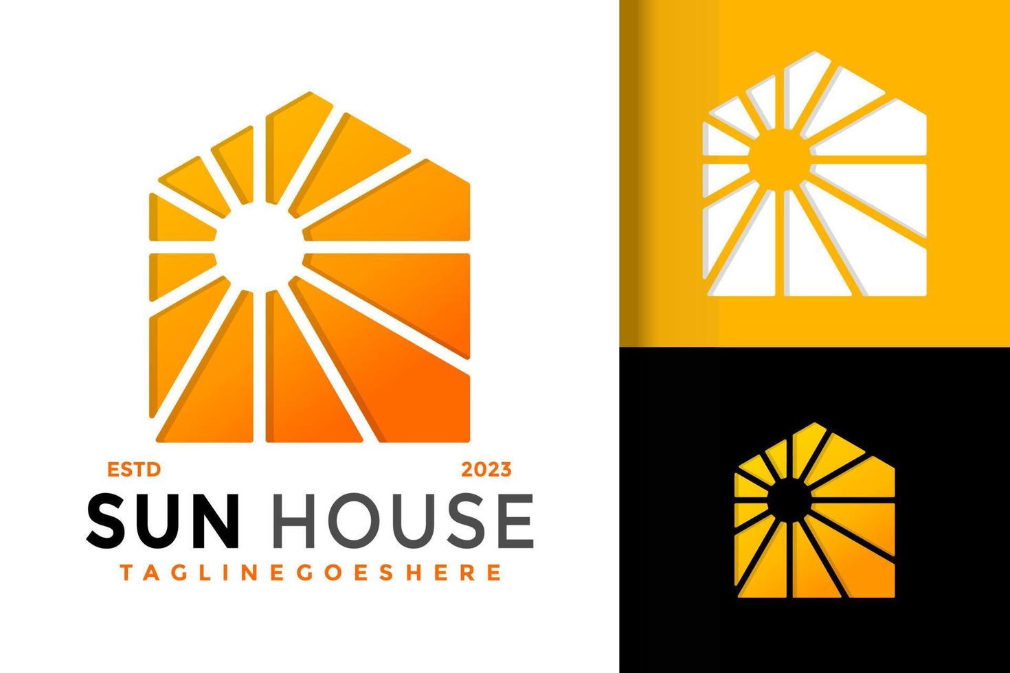 zon huis gebouw logo vector icoon illustratie