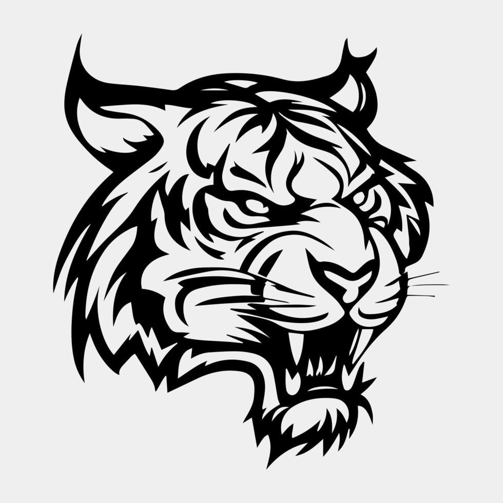 tijger hoofd tatoeëren logo mascotte ontwerp vector