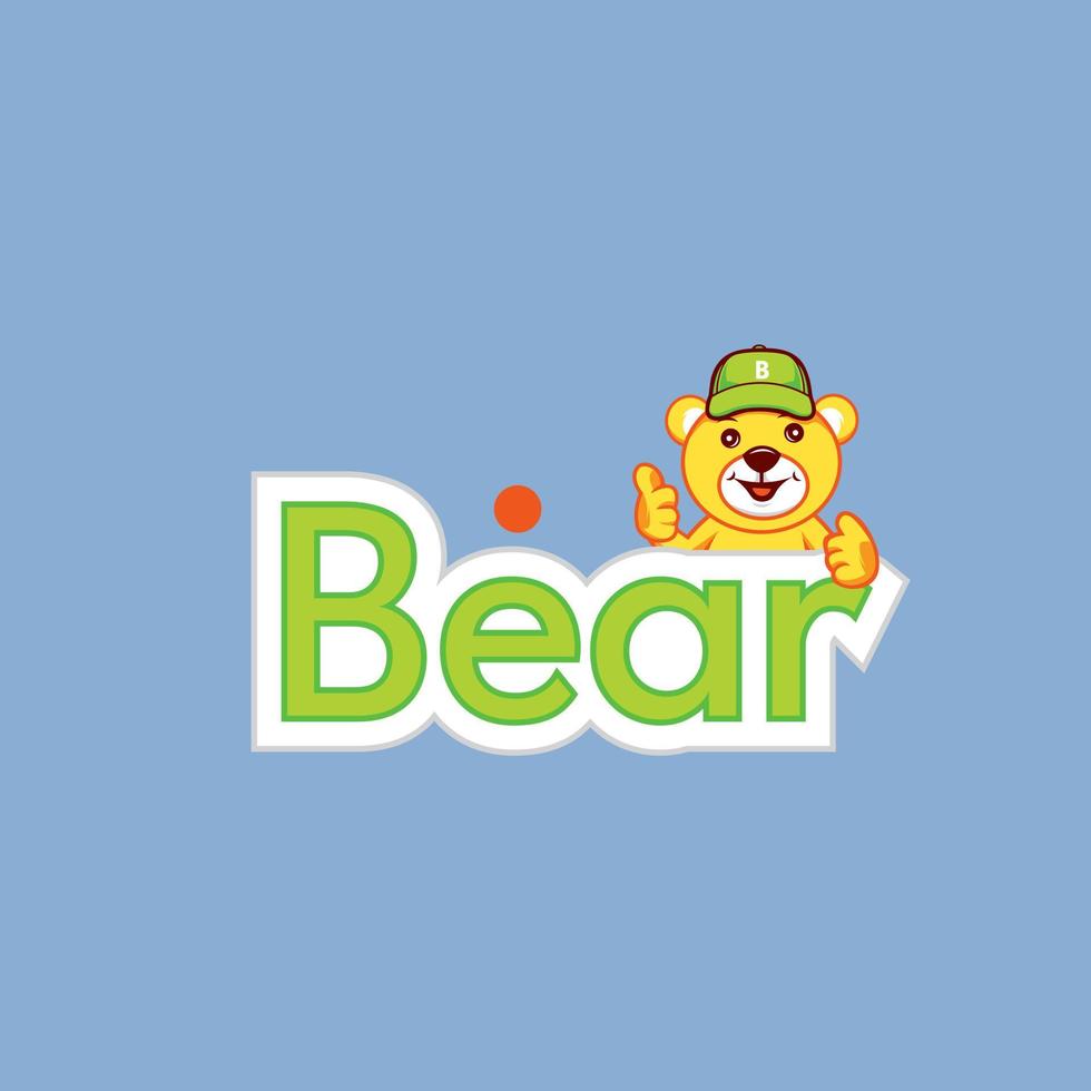 beer tekenfilm mascotte logo ontwerp vector voor kinderen