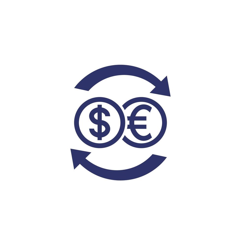 dollar naar euro uitwisseling pictogram vector