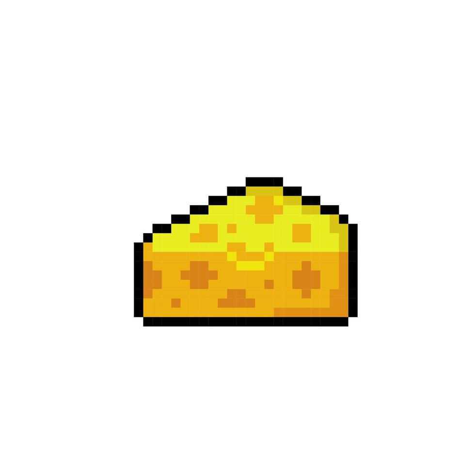 stuk van kaas in pixel kunst stijl vector
